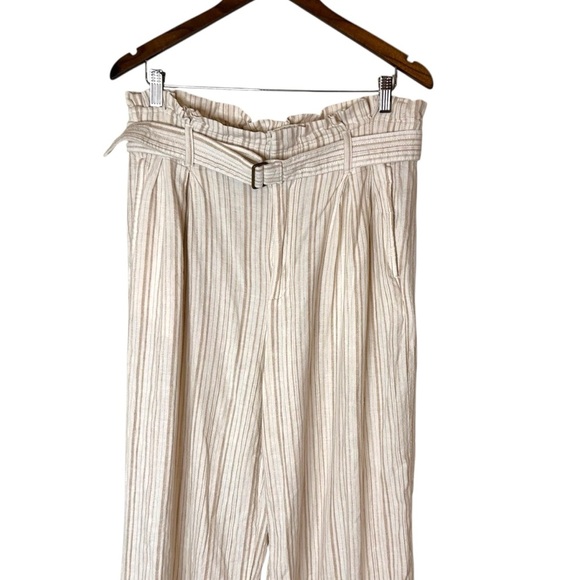 Banana Republic Women's Linen Blend Paperbag Wide Leg Pant- Size 10 - Picture 4 of 11